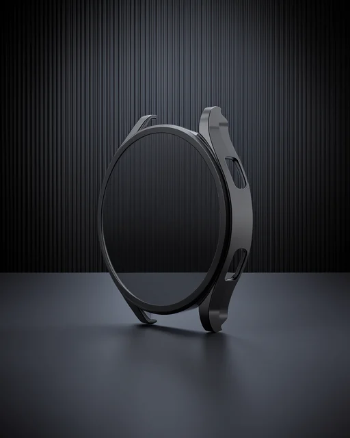 Watch 5 Pro 45mm Wall Camlı Kasa Ekran Koruyucu - Siyah