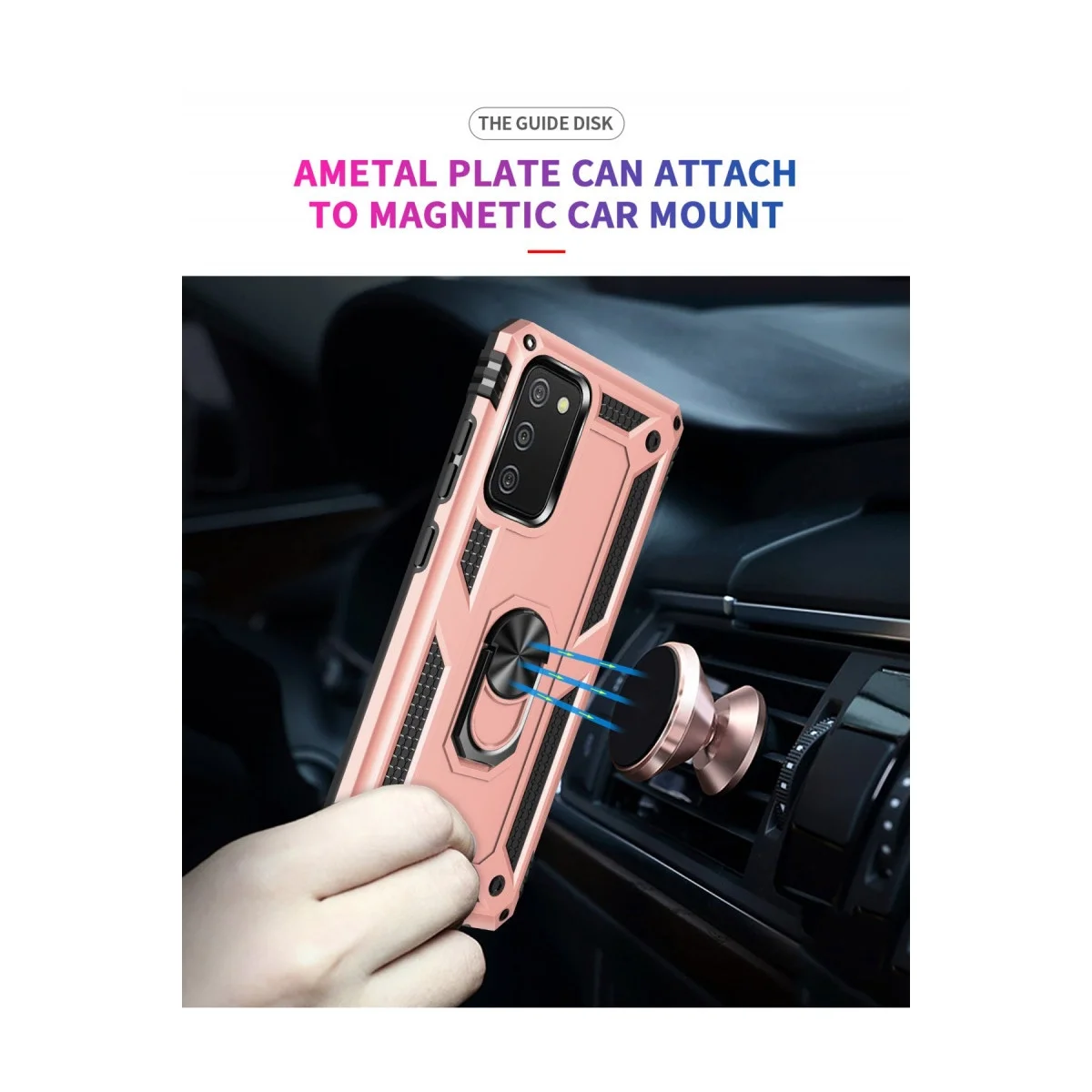 Samsung Galaxy A03s Kılıf Sofya Yüzüklü Silikon Kapak - Rose görsel 7