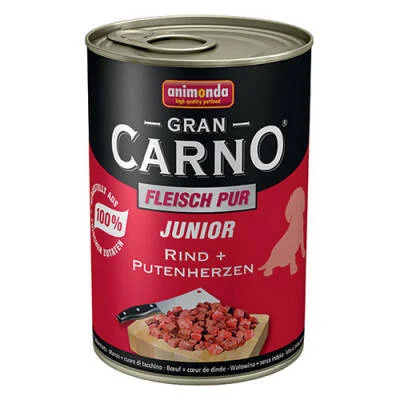 GranCarno Junior Sığır Etli ve Hindi Yürekli Yavru Köpek Konservesi 400 Gr