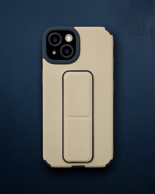 Apple İphone 14 Plus Kılıf Mega Standlı Silikon - Gold