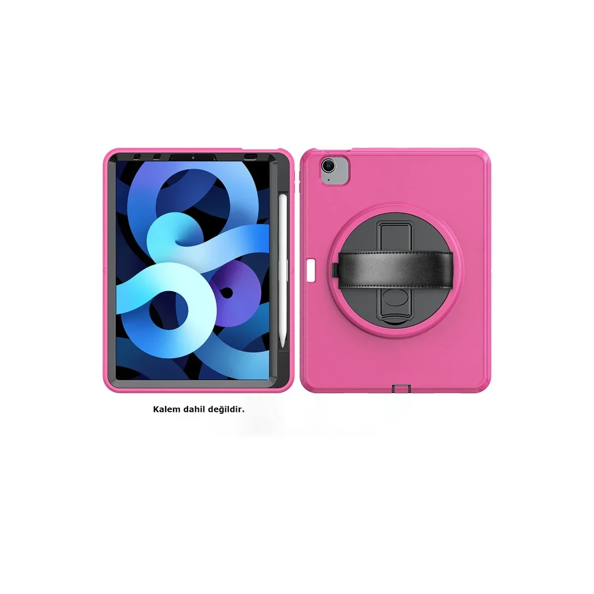 Apple iPad 2025 10.9 10.Nesil (A16) Kılıf Hand Strap Tablet Kılıfı - Pembe görsel 2