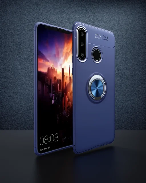 Huawei Y6p Kılıf Range Yüzüklü Silikon - Mavi