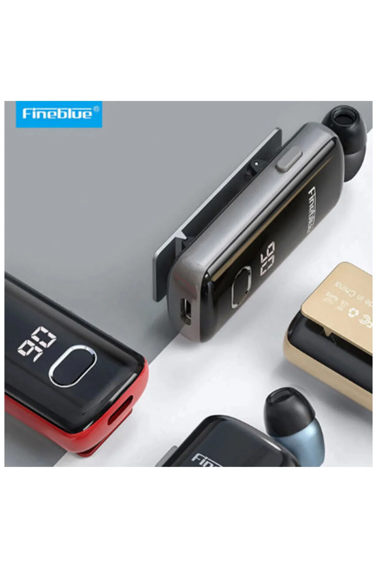 Fineblue F580 Dijital Göstergeli Makaralı Titreşimli Bluetooth Kulaklık Siyah görsel 3
