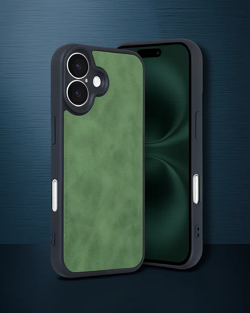 Apple İphone 16 Kılıf Aras Deri Kapak - Koyu Yeşil