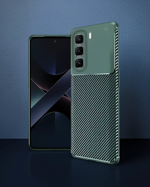 İnfinix Hot 50 Pro Plus 4g Auto Focus Karbon Kapak - Koyu Yeşil