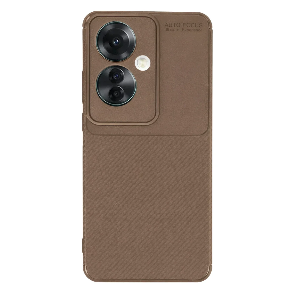 Oppo Reno 11F Kılıf Auto Focus Karbon Kapak - Kahverengi