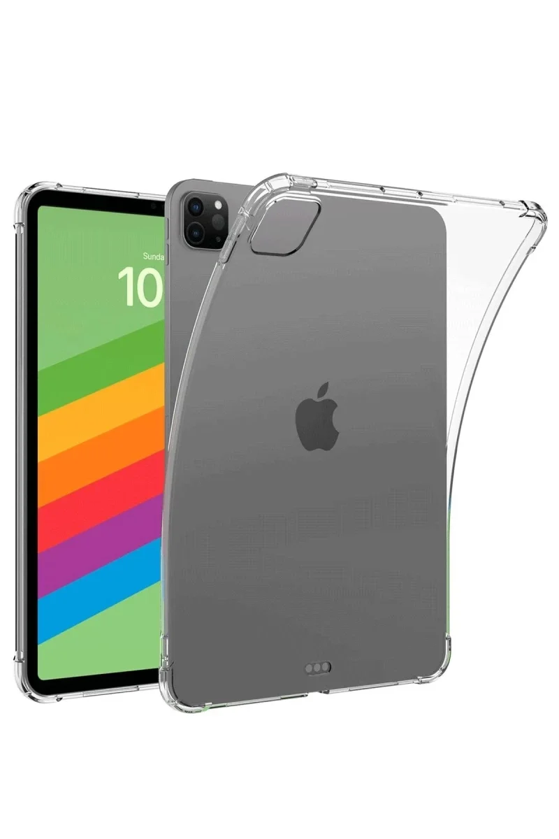 Apple iPad Pro 13 (2024) Kılıf Anti Shock Tablet Silikon - Şeffaf