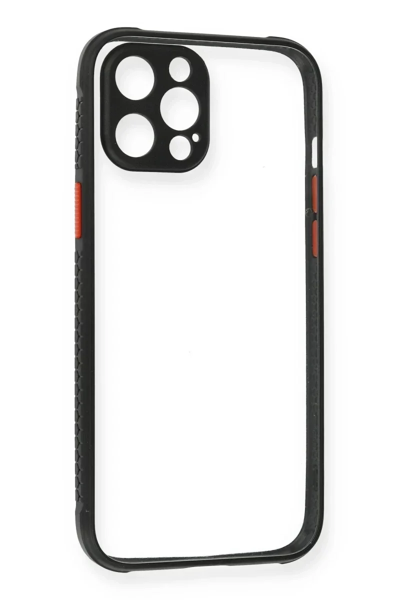 Apple iPhone 12 Pro Kılıf a Şeffaf Silikon - Siyah