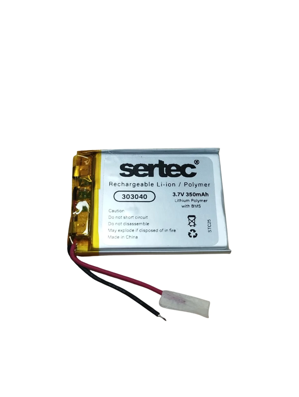 303040 3.7V 350 MAh Li-Polymer Pil (Devreli/1.5A)
