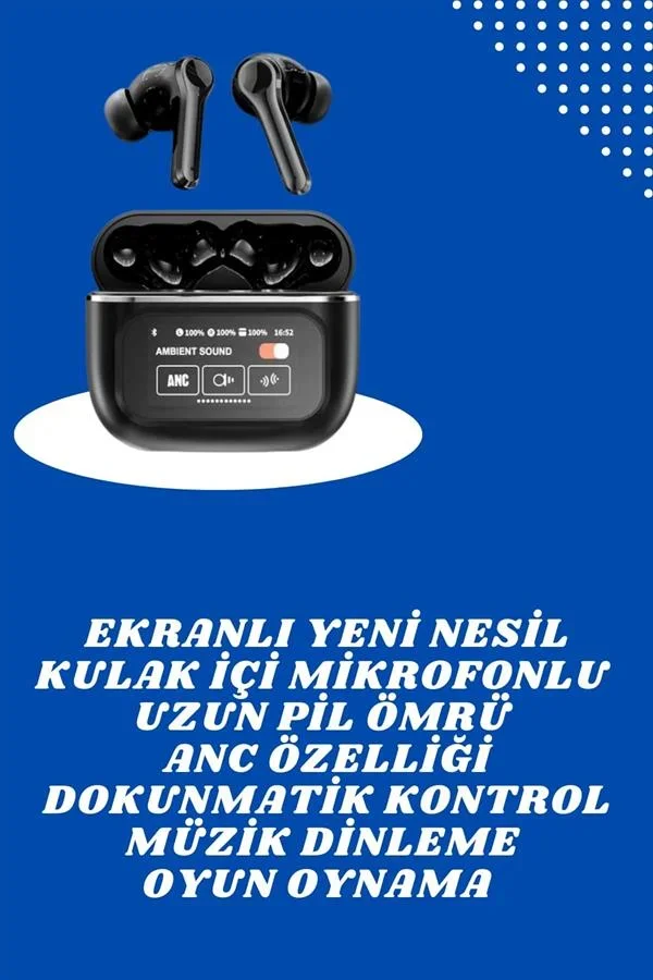 Ekranlı Yeni Nesil Pro Kulaklık ve Akıllı Saat Kampanyası Kulak İçi krofonlu