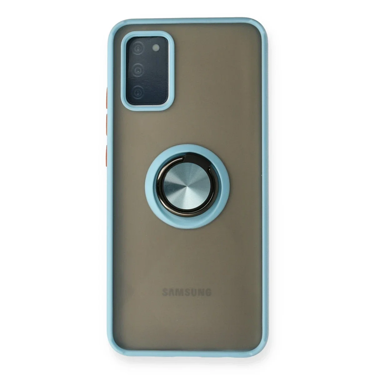 Samsung Galaxy A02S Kılıf Montreal Yüzüklü Silikon Kapak - Buz Mavi