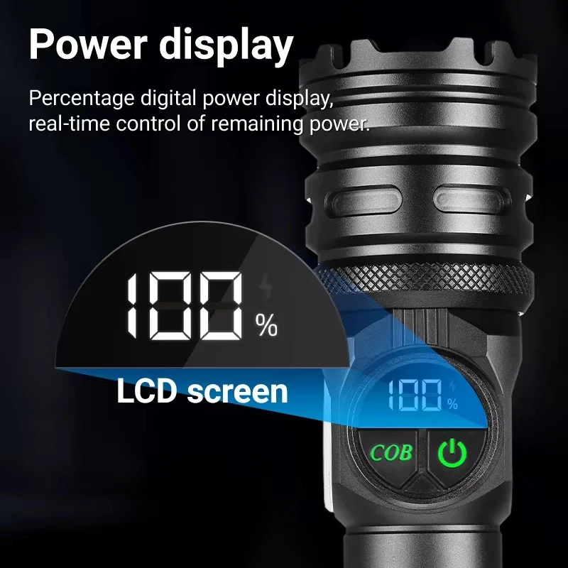 WS-6868 25Watt 2500 Lümen USB Type-C Şarjlı El Feneri görsel 5