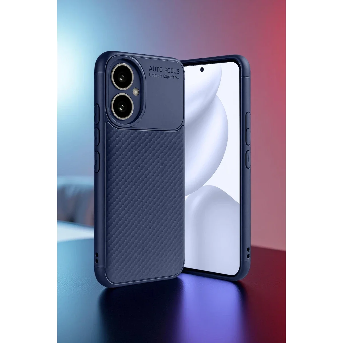Honor 400 Kılıf Auto Focus Karbon Kapak - Lacivert görsel 5