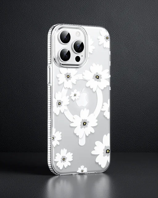 Joko Apple İphone 15 Pro Floral Magsafe Kapak - Beyaz