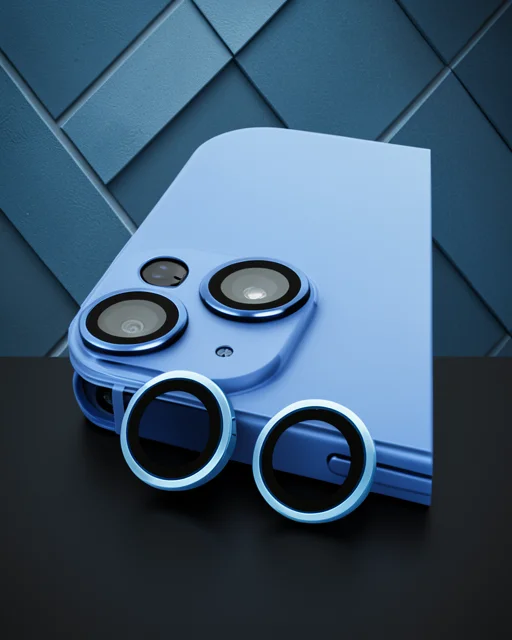 Apple İphone 13 Raze Metal Kamera Lens - Mavi