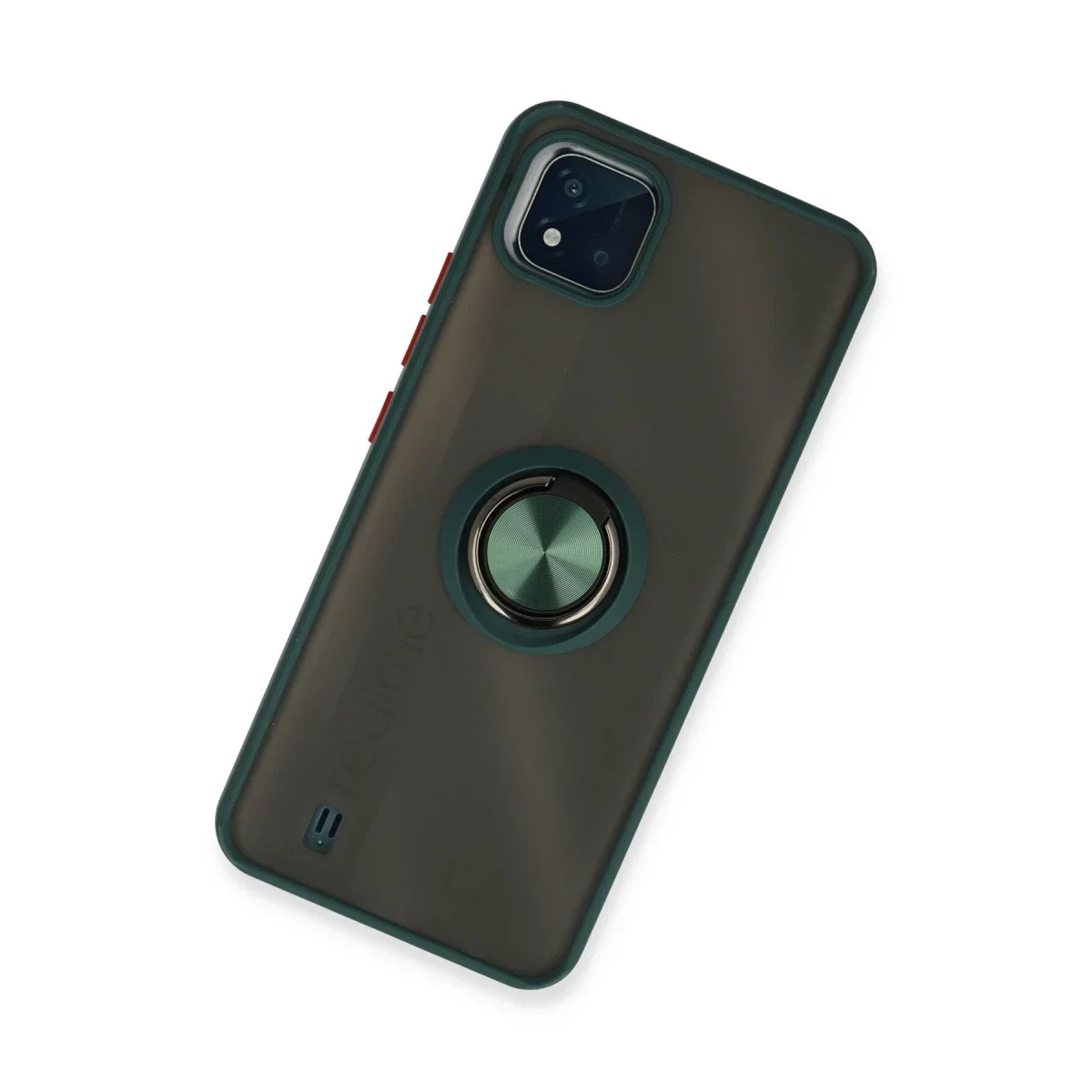 Realme C11 2021 Kılıf Montreal Yüzüklü Silikon Kapak - Yeşil görsel 2
