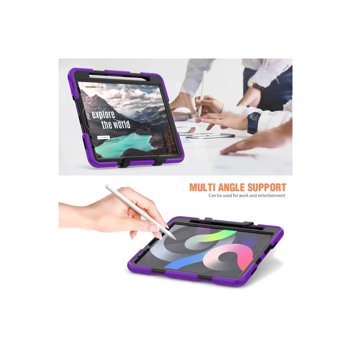 Apple iPad Pro 11 (2020) Kılıf Griffin Tablet Kapak - Mor görsel 6