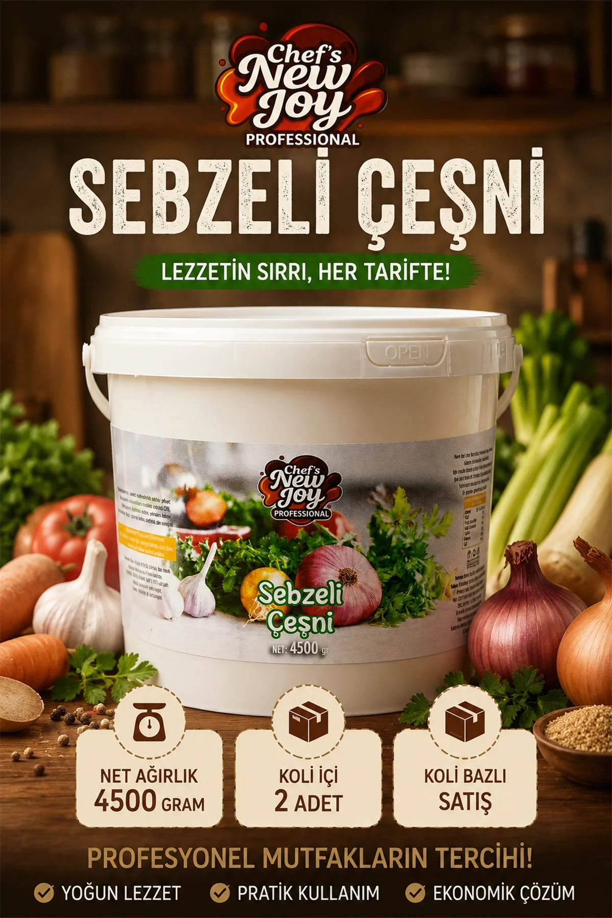 Sebzeli Çeşni 4500 G X 2 Adet - 1 Koli (Koli Bazlı Avantaj Paketi)