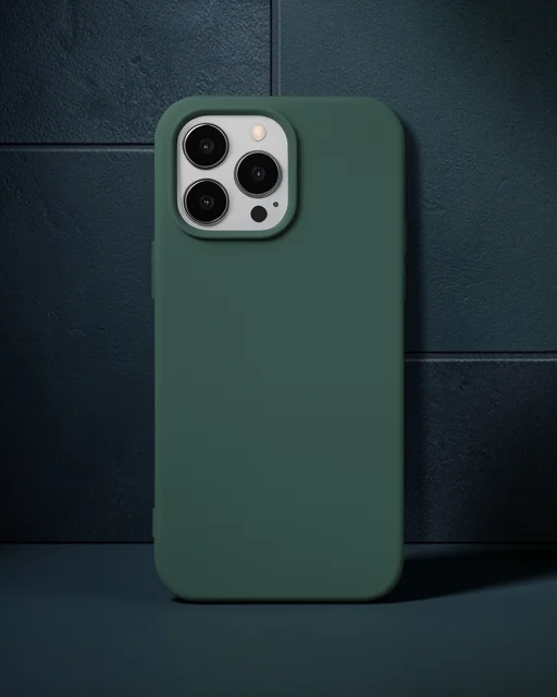 Apple İphone 14 Pro Kılıf Nano İçi Kadife Silikon - Koyu Yeşil