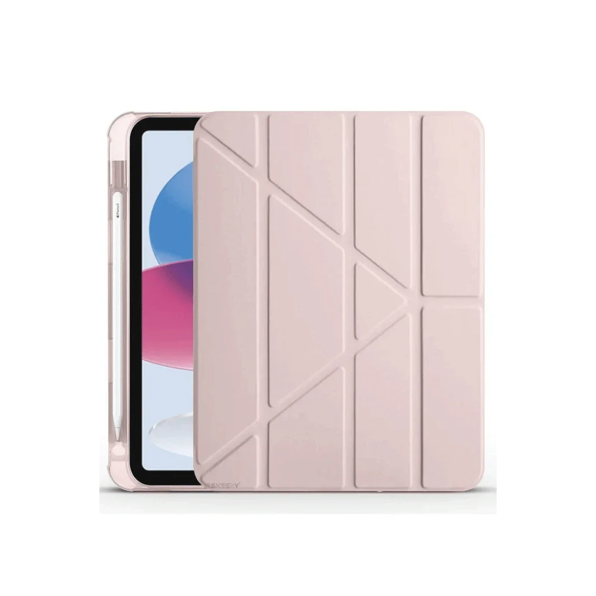 Apple iPad 2025 10.9 10.Nesil (A16) Kılıf Kalemlikli Mars Tablet Kılıfı - Rose Gold