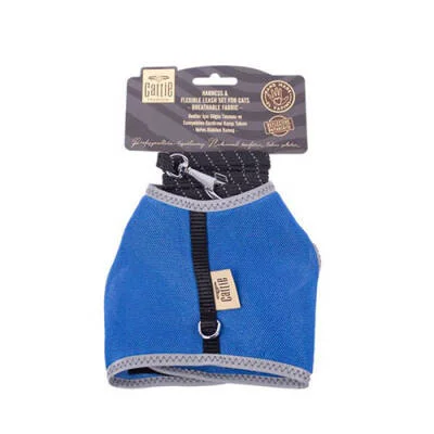 Havalı Dokuma Kedi Göğüs ve Gezdirme Tasması Small Royal Mavi 1x20-30 Cm