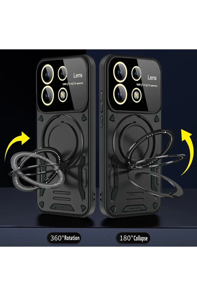 Xiao Red Note 13 Pro 5G Kılıf Joy Lens Standlı Kapak - Mor görsel 2