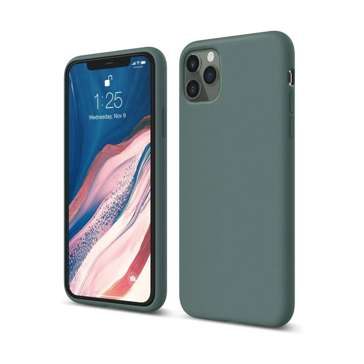 Apple iPhone 11 Pro Kılıf First Silikon - Koyu Yeşil görsel 3