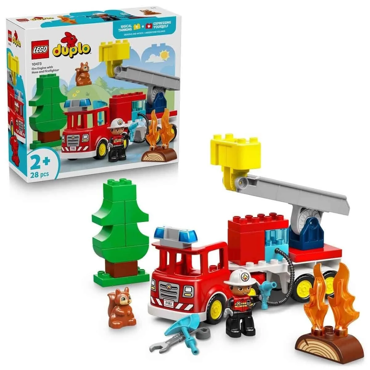 10473 Lego Duplo Hortumlu İtfaiye Aracı ve İtfaiyeci 28 parça +2 yaş