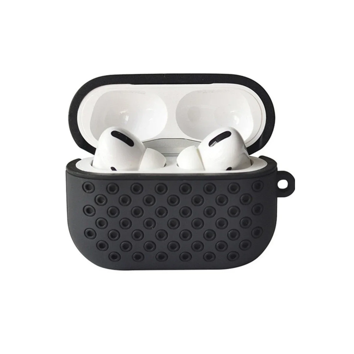 Apple Airpods Pro 2 (2.nesil) Spor Delikli Kılıf - Siyah-Siyah