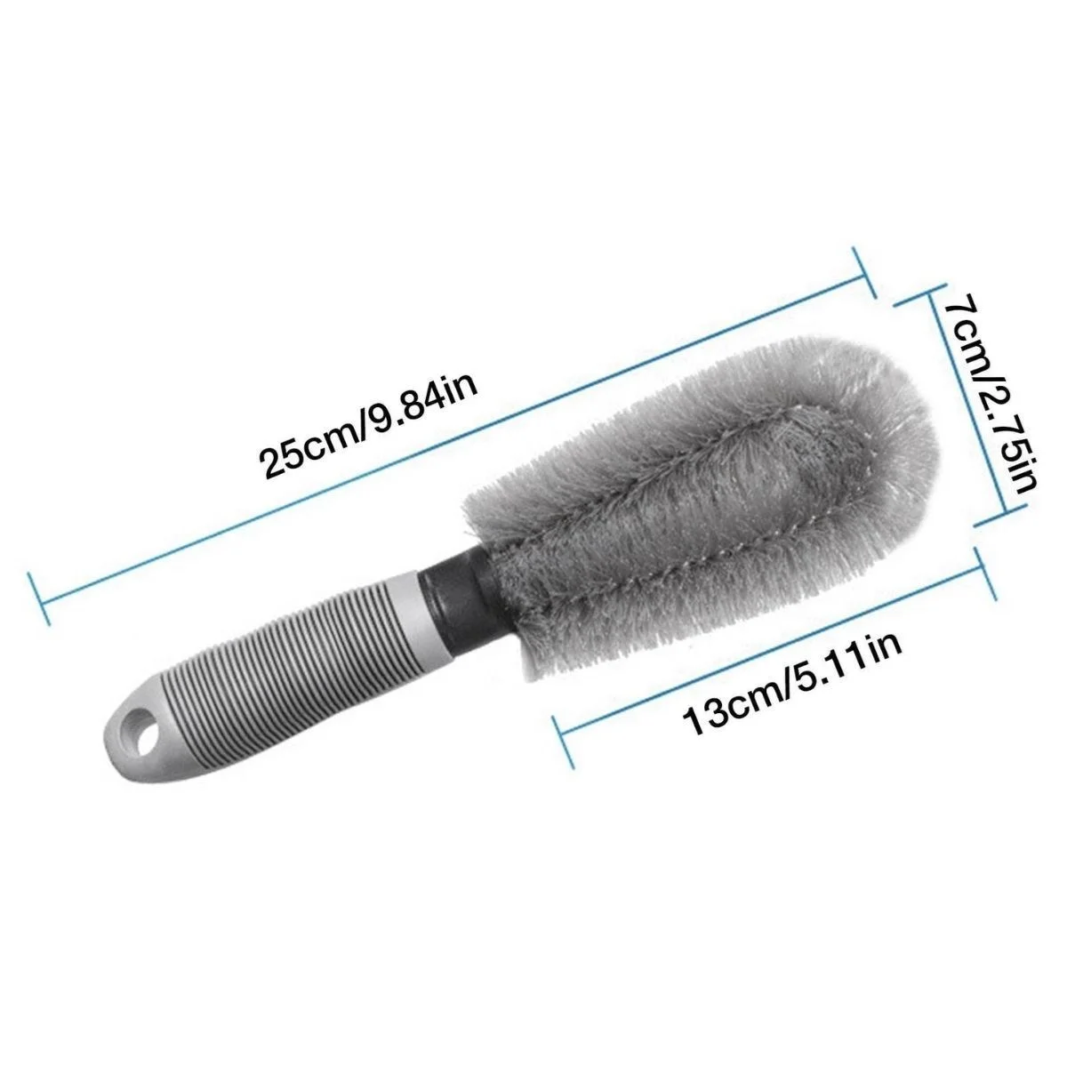 Gri Oto Jant Temizleme Fırçası – Ergonomik Saplı, Lastik ve Jant Detay Temizliği İçin Güçlü Kıllı Fırça görsel 5