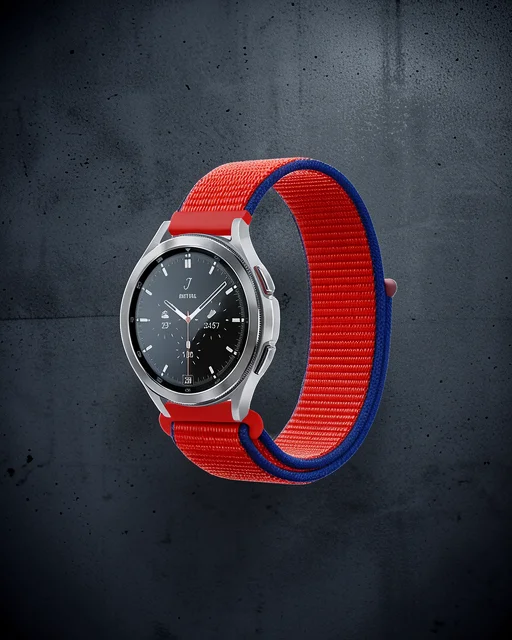 Watch 22mm Hasırlı Cırtcırtlı Kordon - Kırmızı