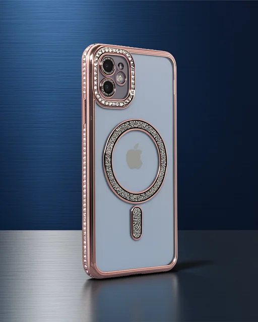 Apple İphone 11 Kılıf Joke Simli Magneticsafe Kılıf - Pembe