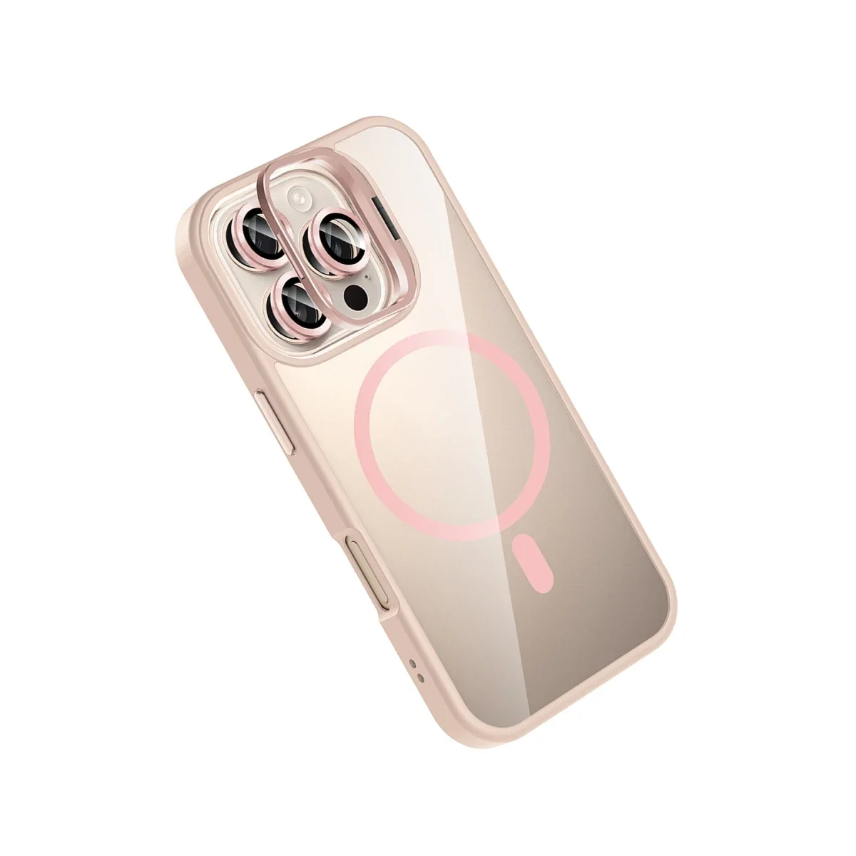 Joko Apple iPhone 16 Pro Remim Lensli Magsafe Standlı Kapak - Pembe görsel 3