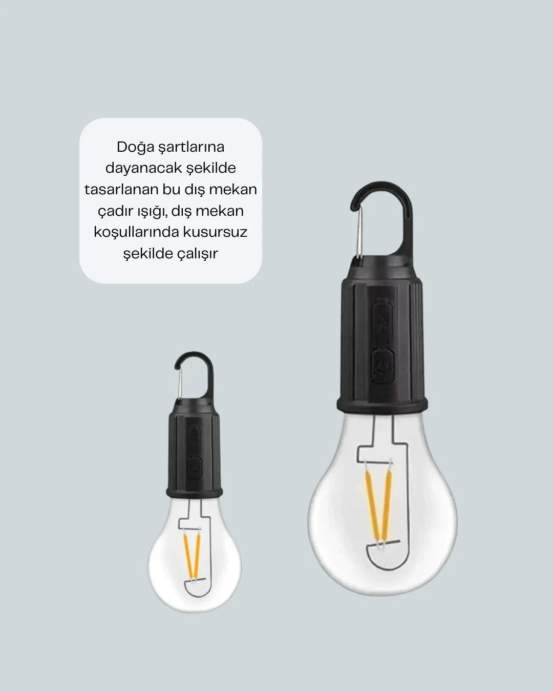 Taşınabilir Sıcak Işık Yayan Kamp Lambası görsel 4