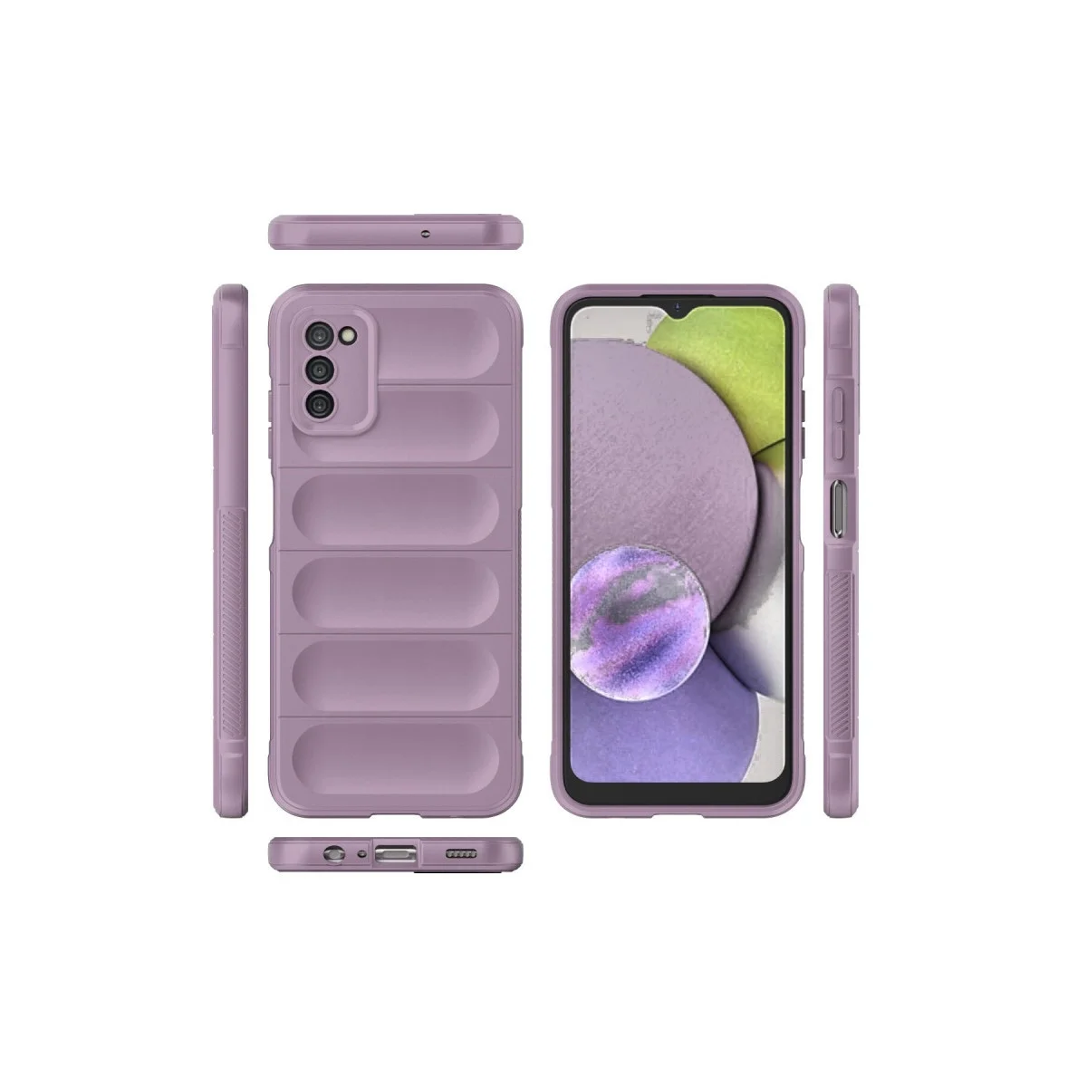 Samsung Galaxy A03s Kılıf Optimum Silikon - Mor görsel 3