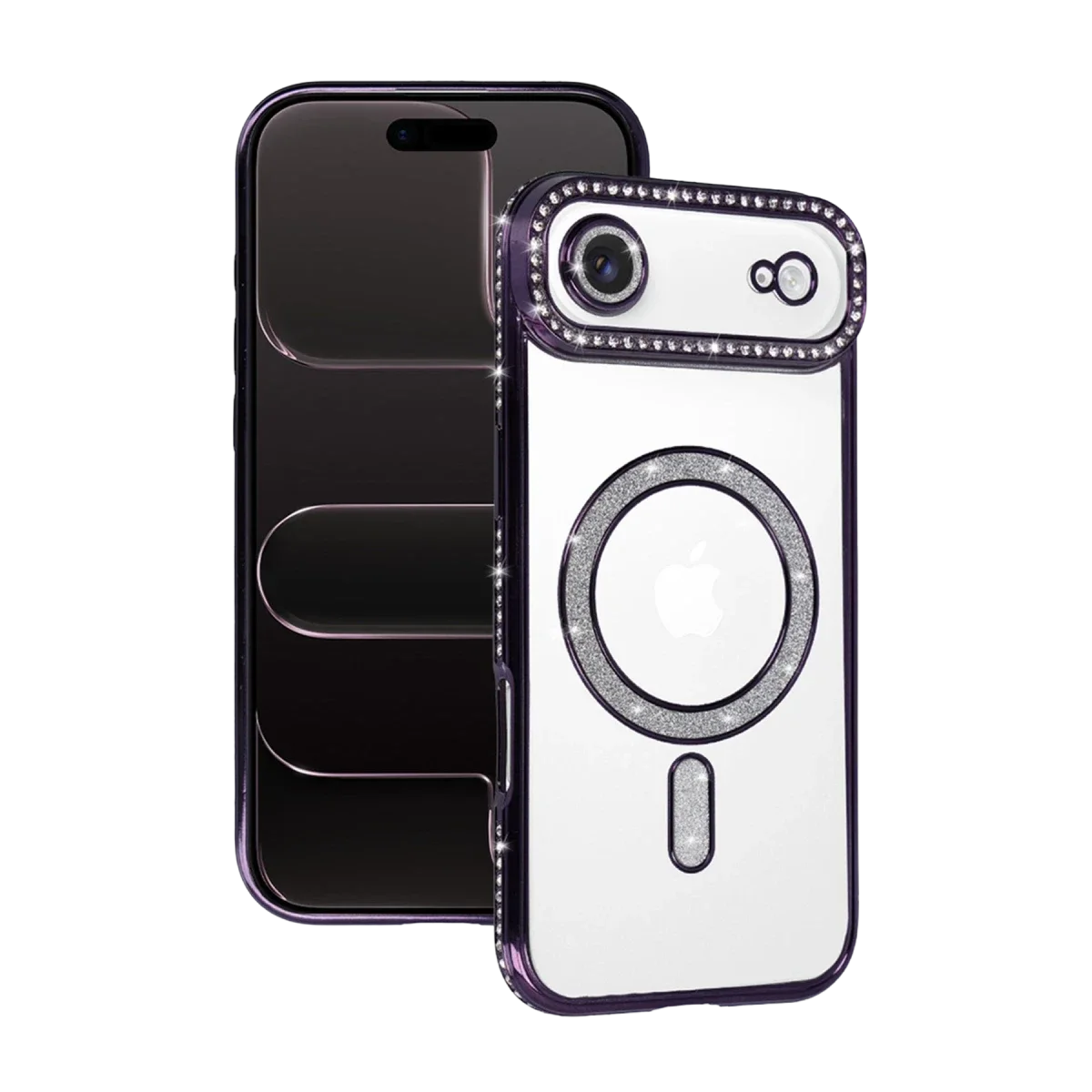 Apple iPhone 17 Air Joke Simli Magneticsafe Kılıf - Derin Mor