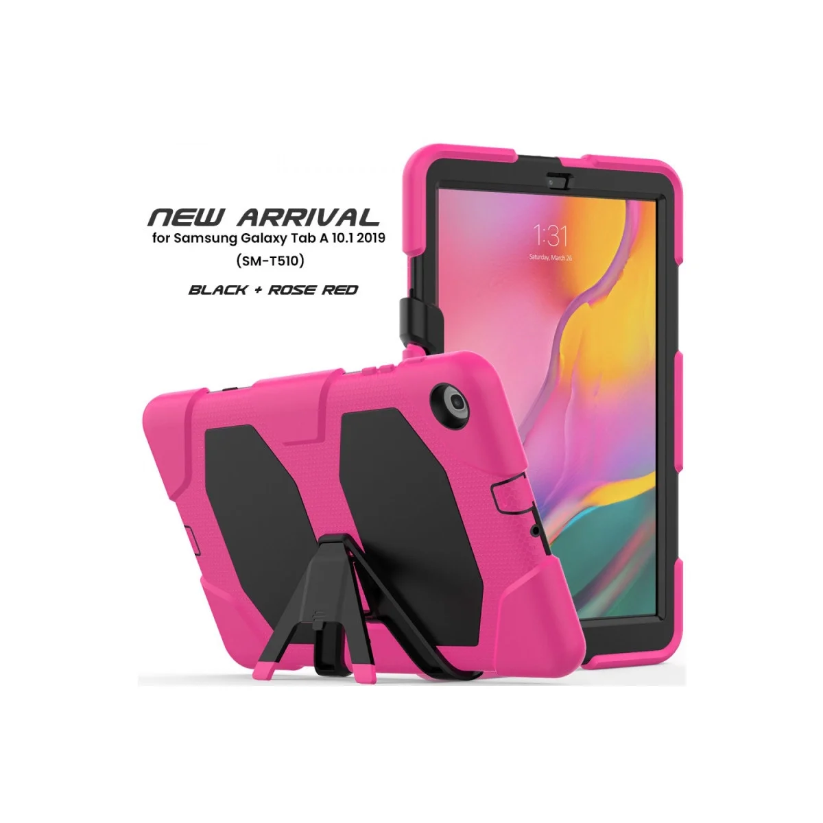 Samsung Galaxy T510 Tab A 10.1 Kılıf Griffin Tablet Kapak - Pembe görsel 2