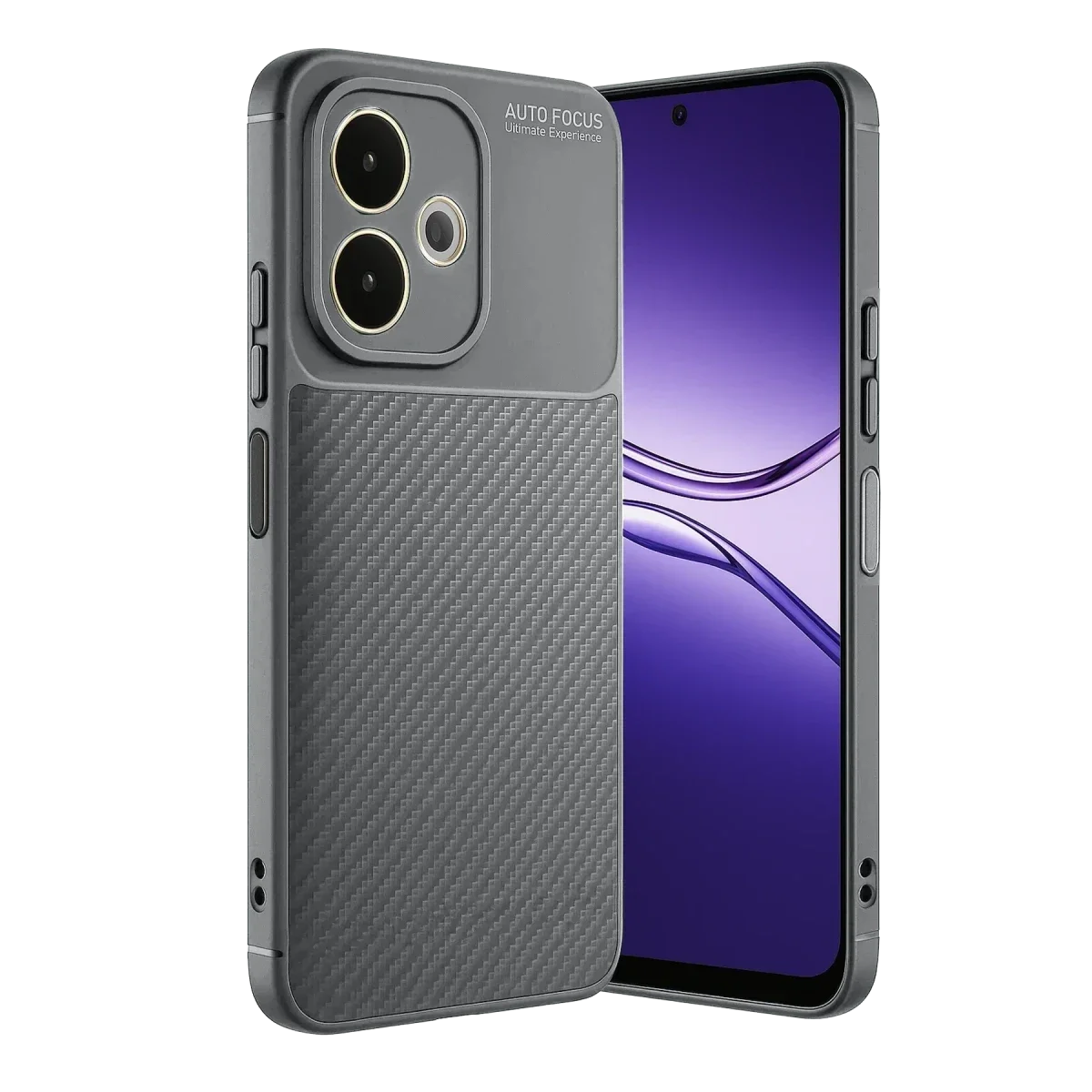 Oppo A5 Pro 4G Kılıf Auto Focus Karbon Kapak - Gri