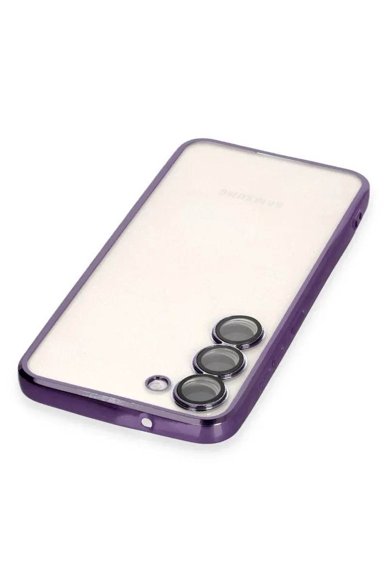 Samsung Galaxy S23 Kılıf Razer Lensli Silikon - Mor görsel 3