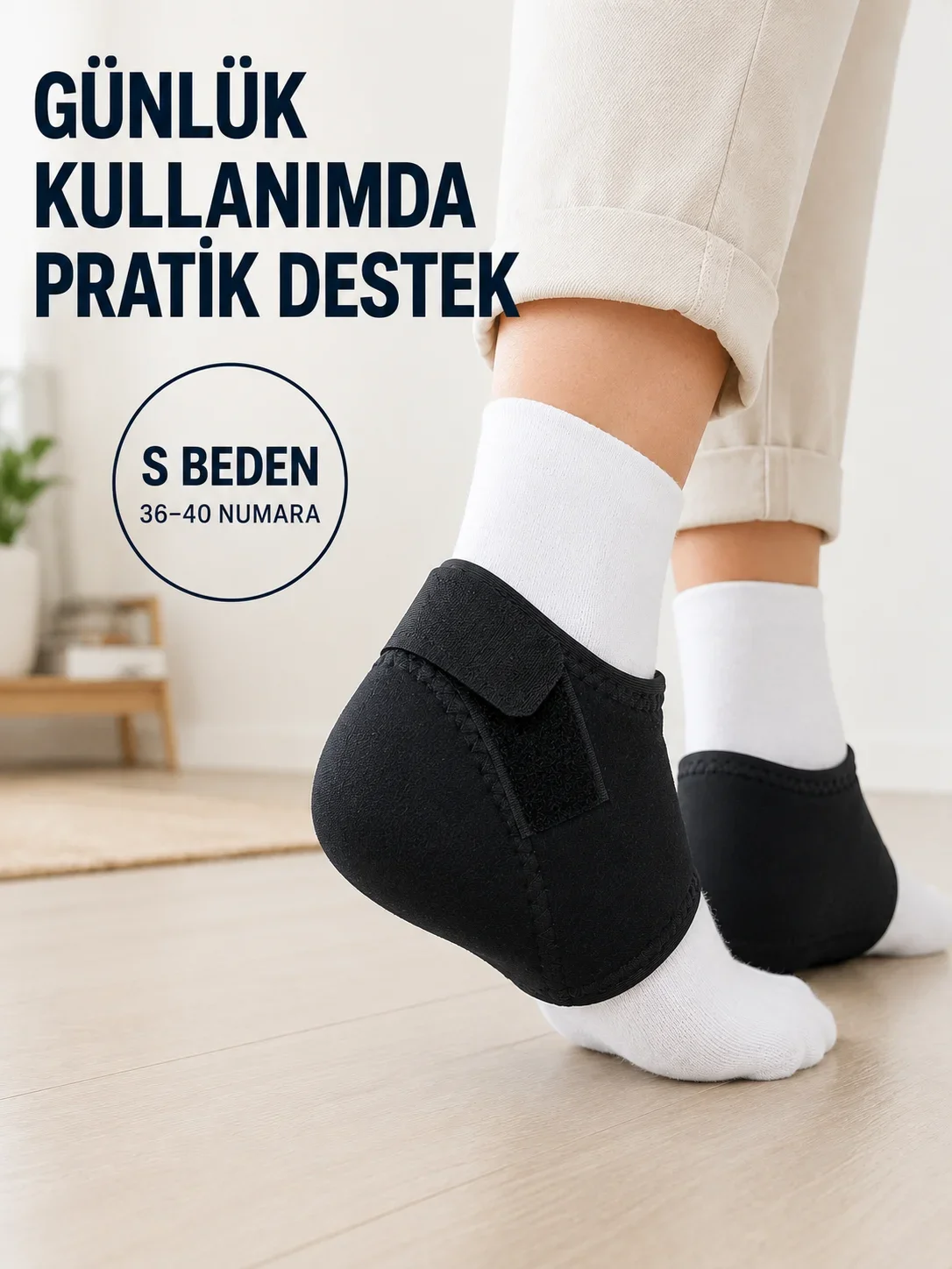 Ayarlanabilir Topuk Desteği S Beden 36-40 Numara Esnek Rahat Topuk Çorabı