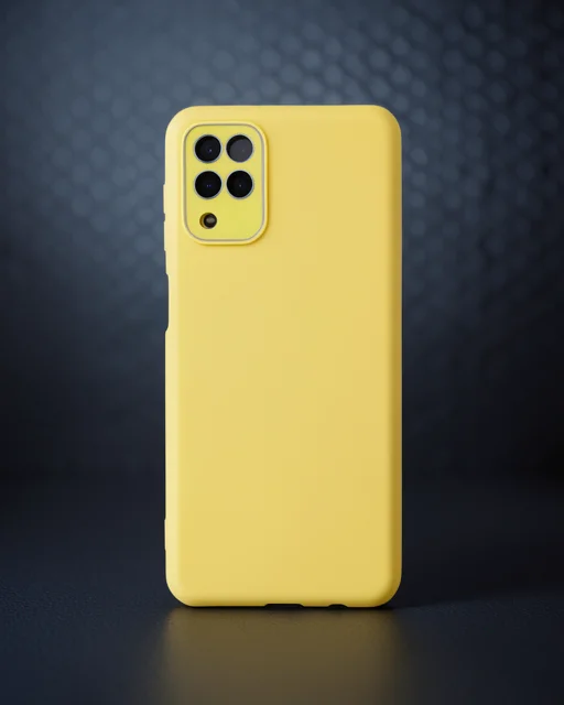 Samsung Galaxy A22 Kılıf Lansman Glass Kapak - Sarı