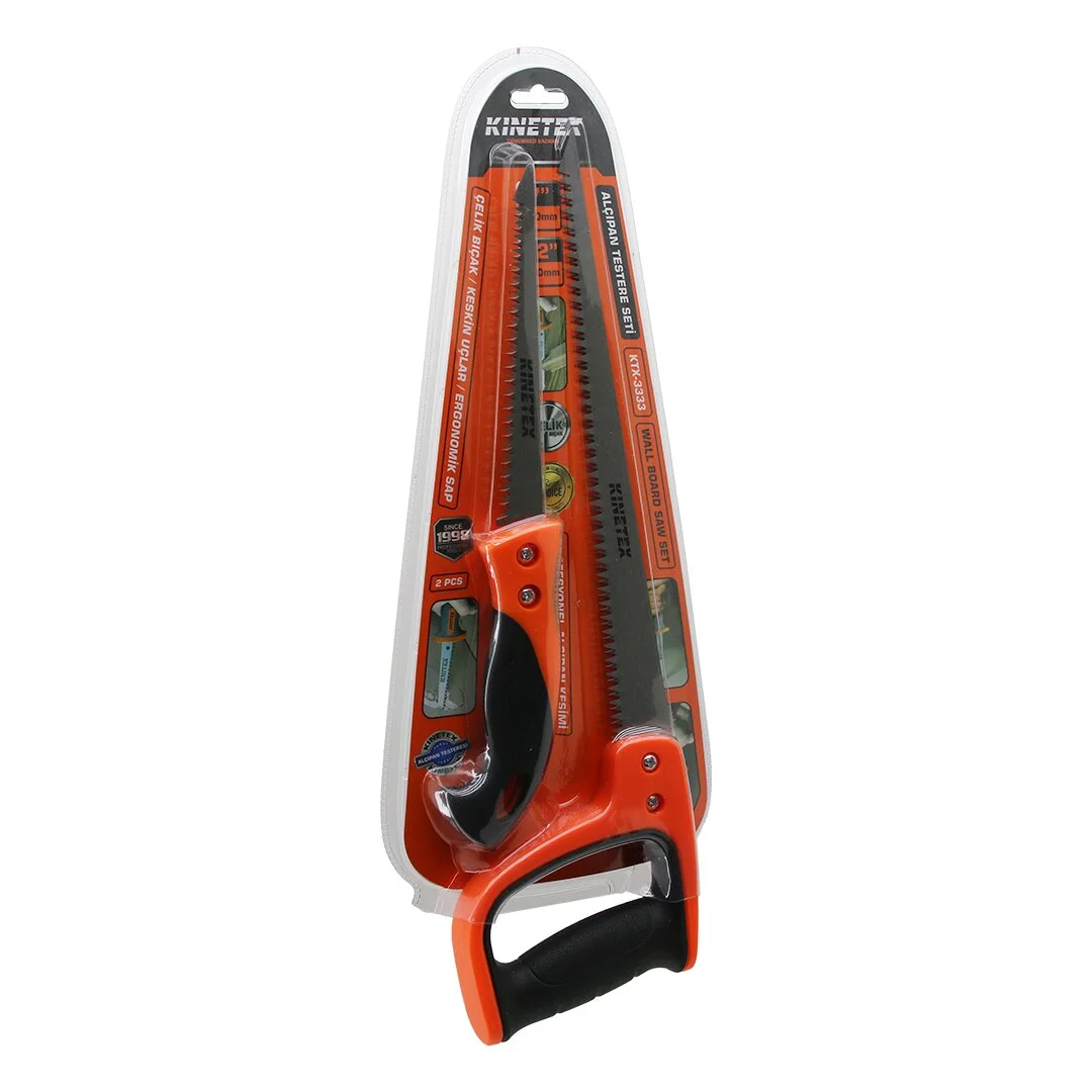 2 Pcs Alçıpan Testere Set Profesyonel 7 İnç- 170MM - 12 İnç- 300MM Çelik Bıçak - Ergonok Sap