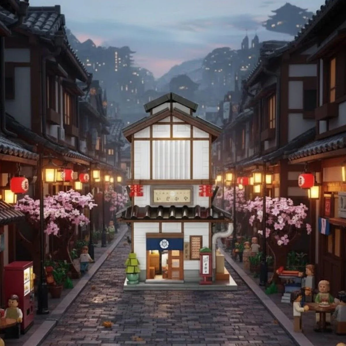 C66019W Cada Japon Sokak Manzarası 1195 Parça Block Oyuncak görsel 3