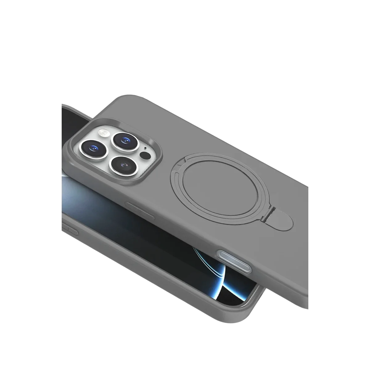Apple iPhone 16 Pro Regal Magsafe Standlı Kapak - Titan Gri görsel 4