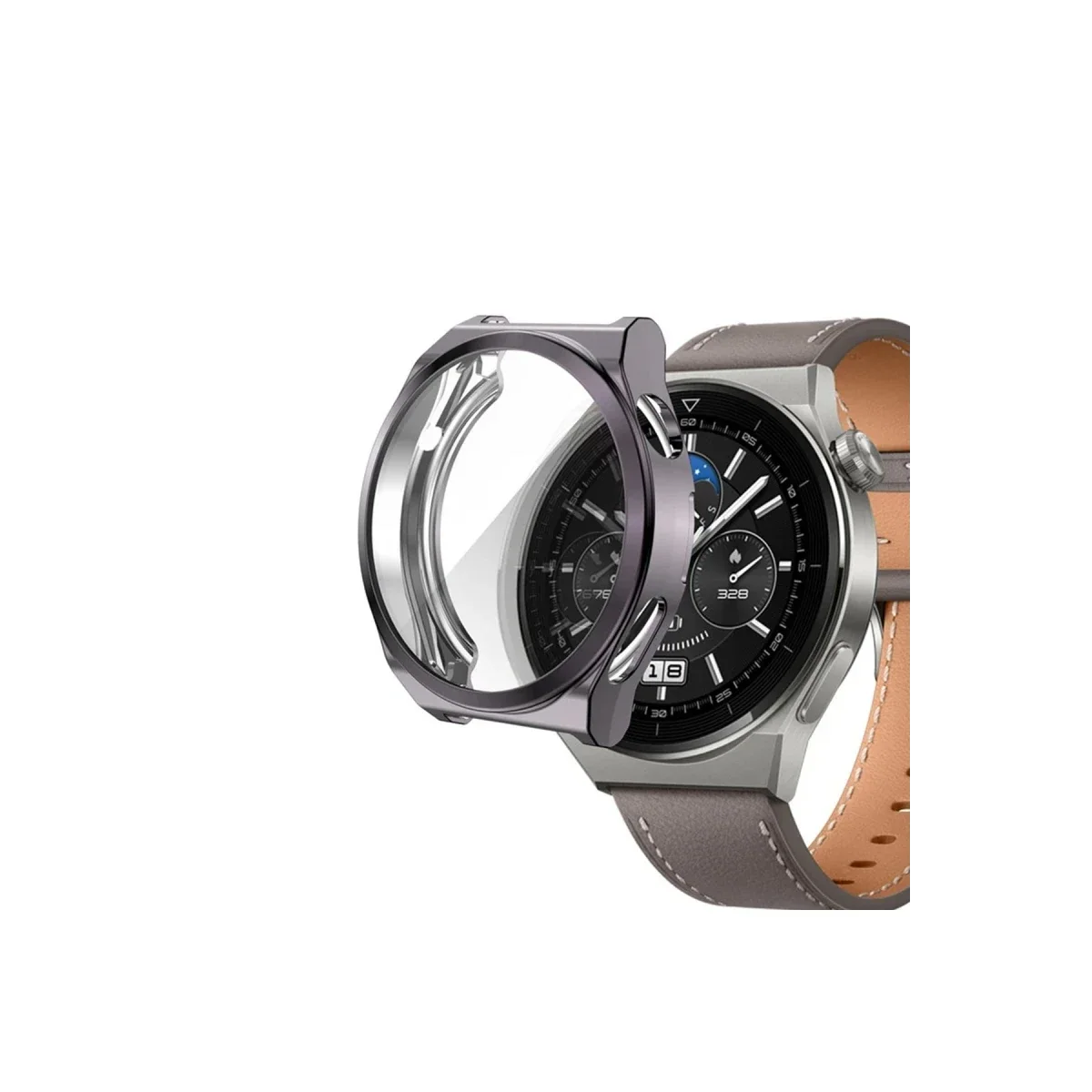 Huawei Watch GT2 46mm Dota Camlı Kasa Ekran Koruyucu - Uzay Grisi görsel 2