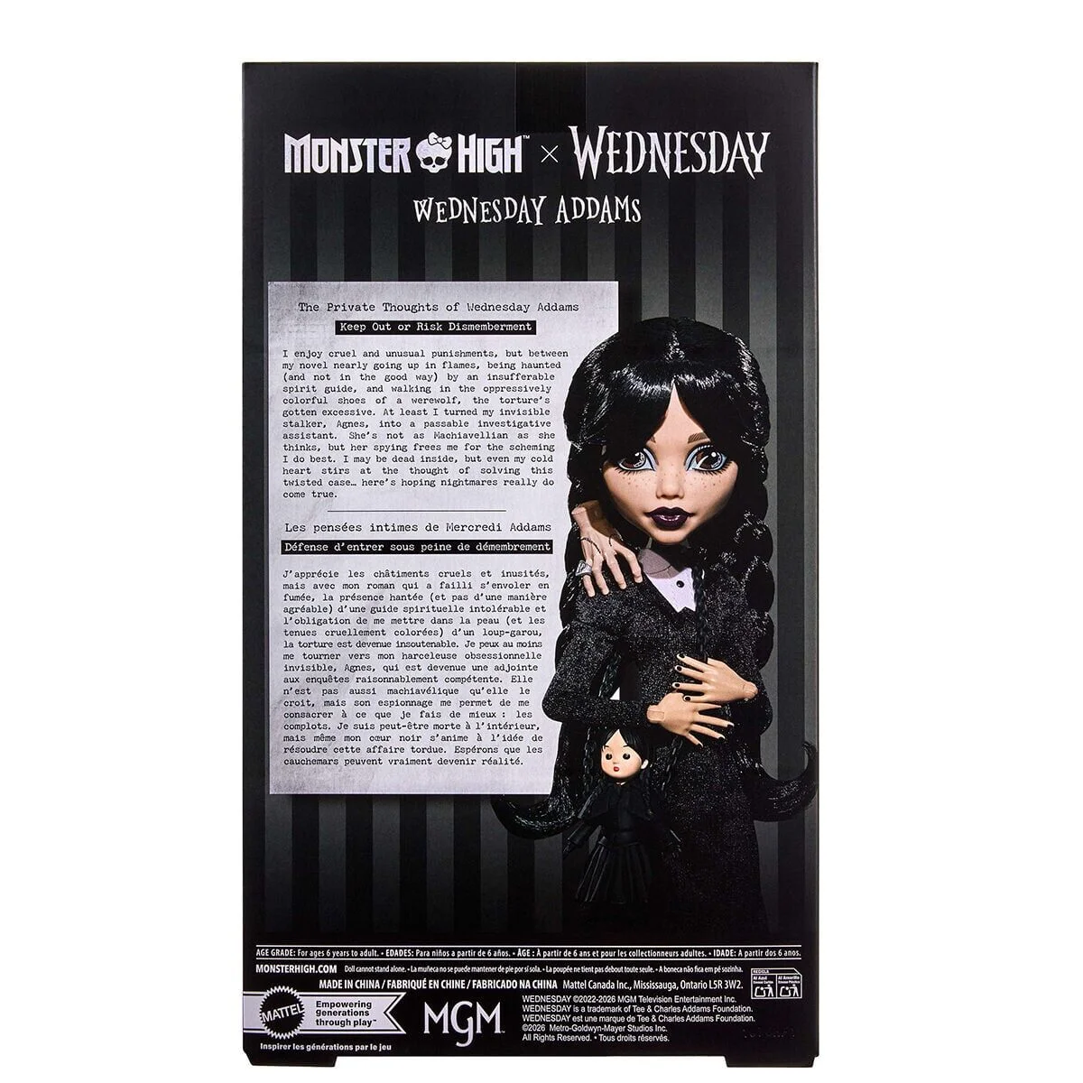 JNJ91 Monster High Wednesday Addams Bebek görsel 6