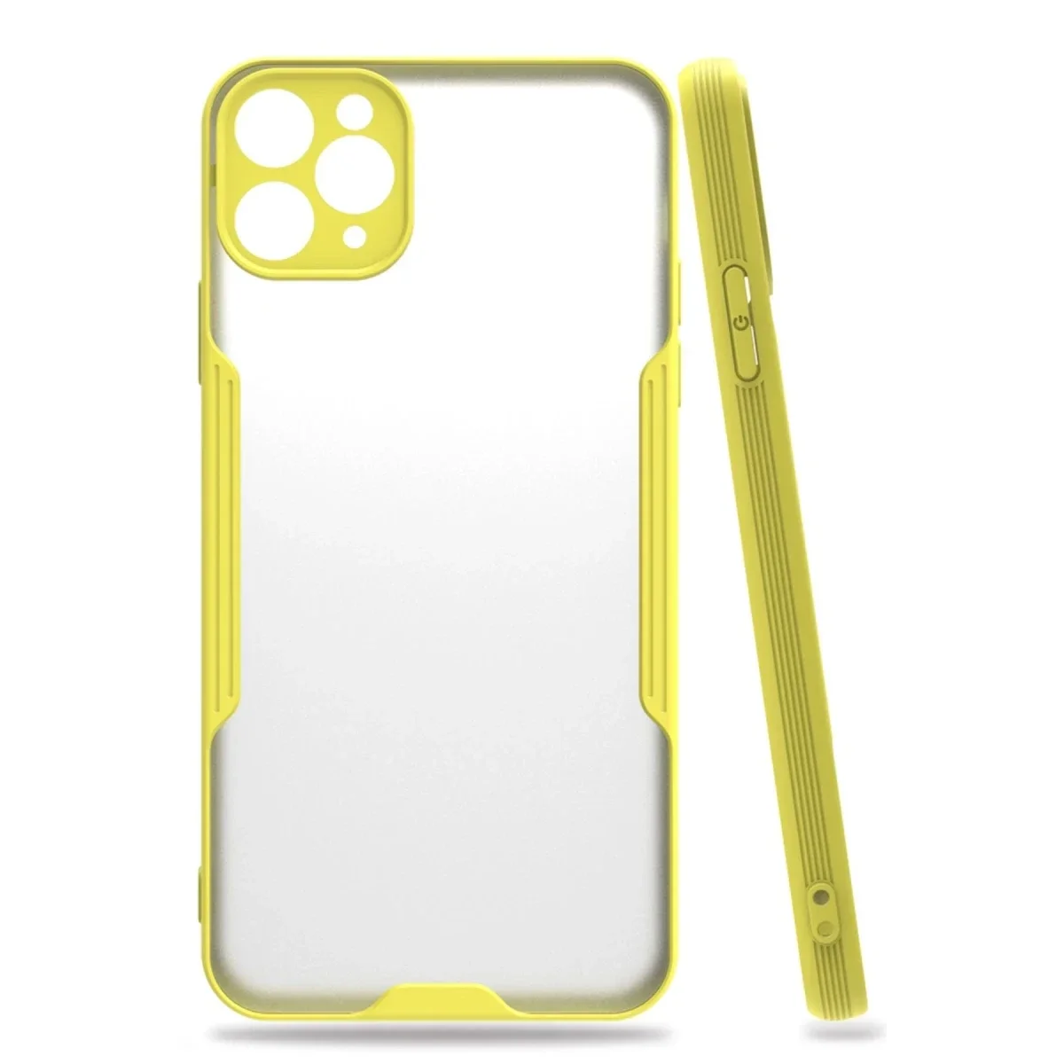 Apple iPhone 11 Pro Max Kılıf Platin Silikon - Sarı görsel 2