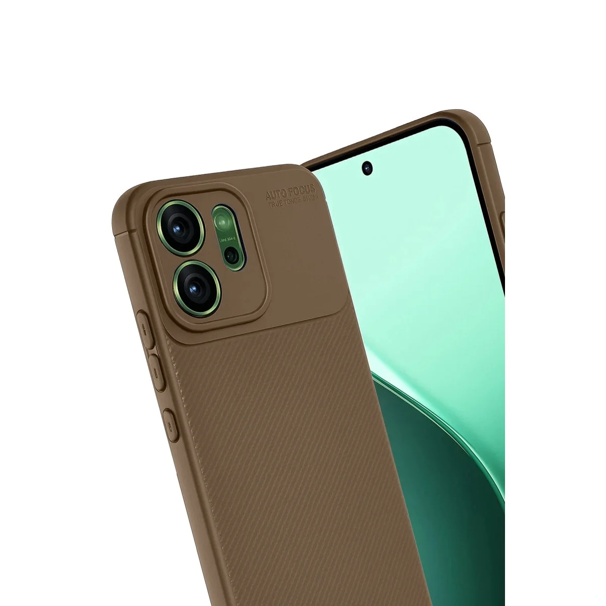 Oppo Reno 14 Auto Focus Karbon Kapak - Kahverengi görsel 2