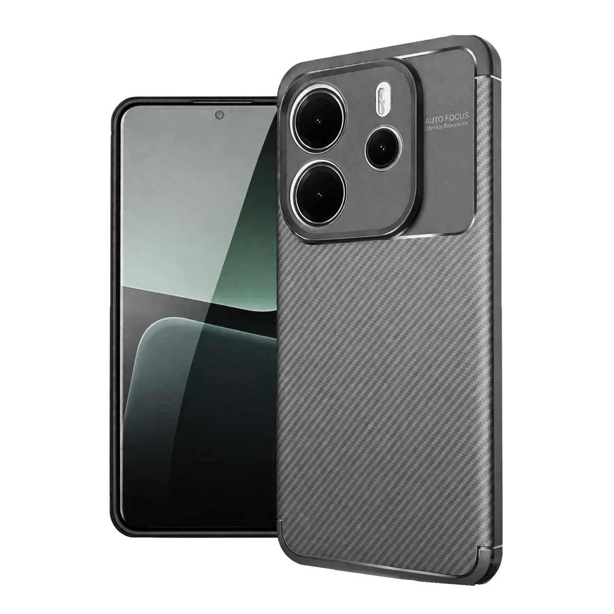 Xiaomi Redmi Note 14 4G Kılıf Auto Focus Karbon Kapak - Gri