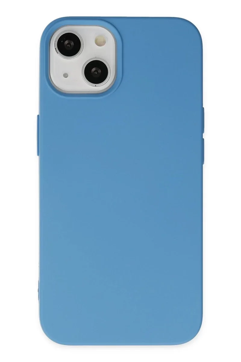 Apple iPhone 14 Kılıf Nano içi Kadife Silikon - Mavi